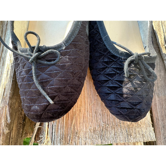 E. Porselli for J. Crew Geo Textured Black Velvet Ballet Flats EU 38 EUC - Picture 16 of 16